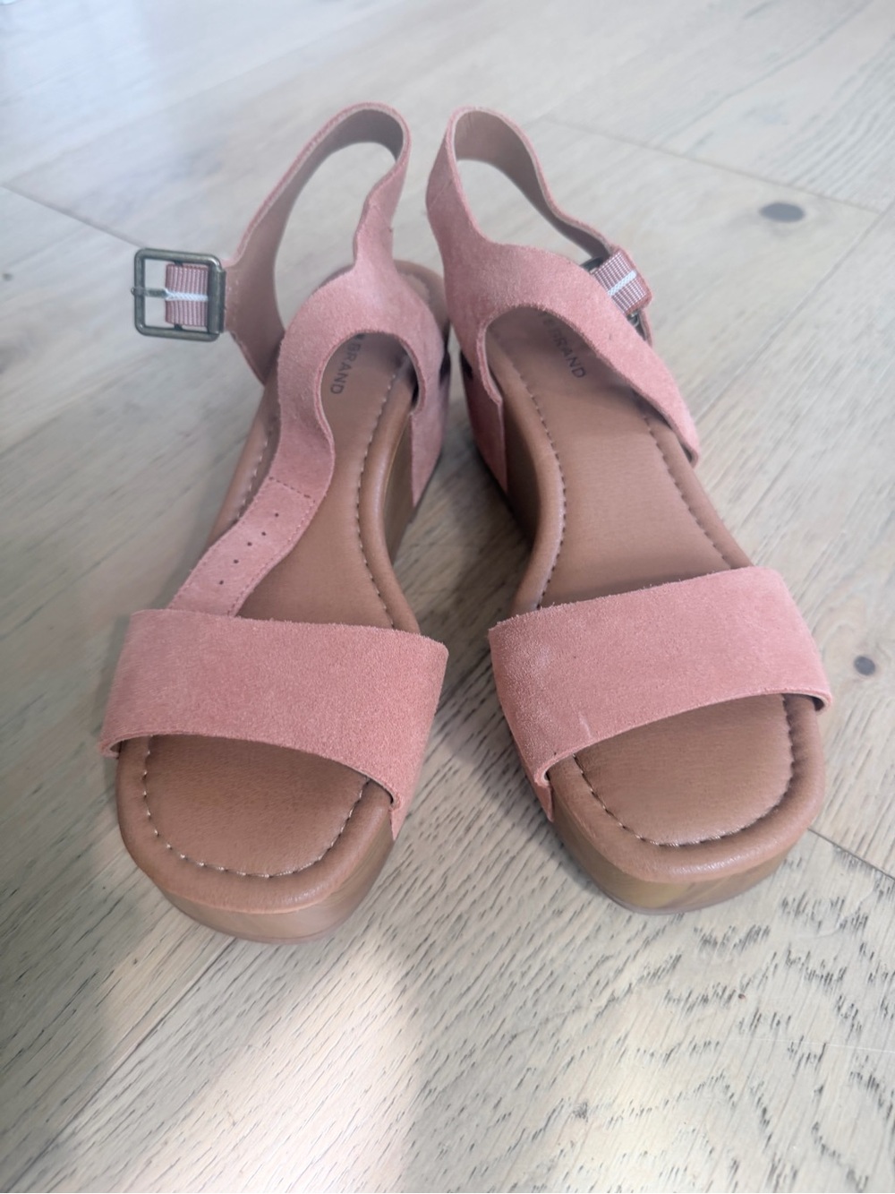Lucky Brand Dusty rust color  Suede Wedge Sandals